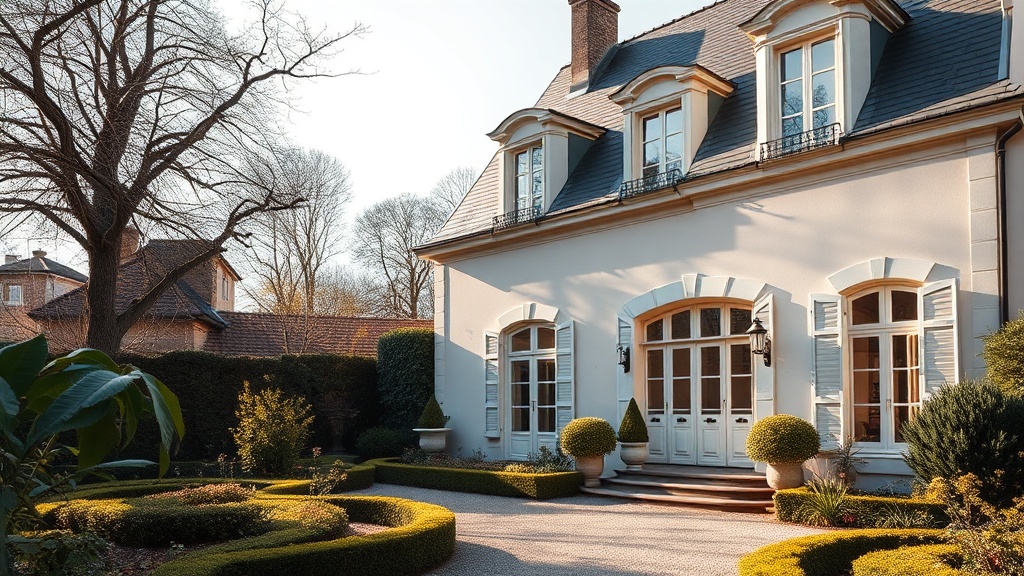 Façade de maison traditionnelle avec jardin à Nantes
