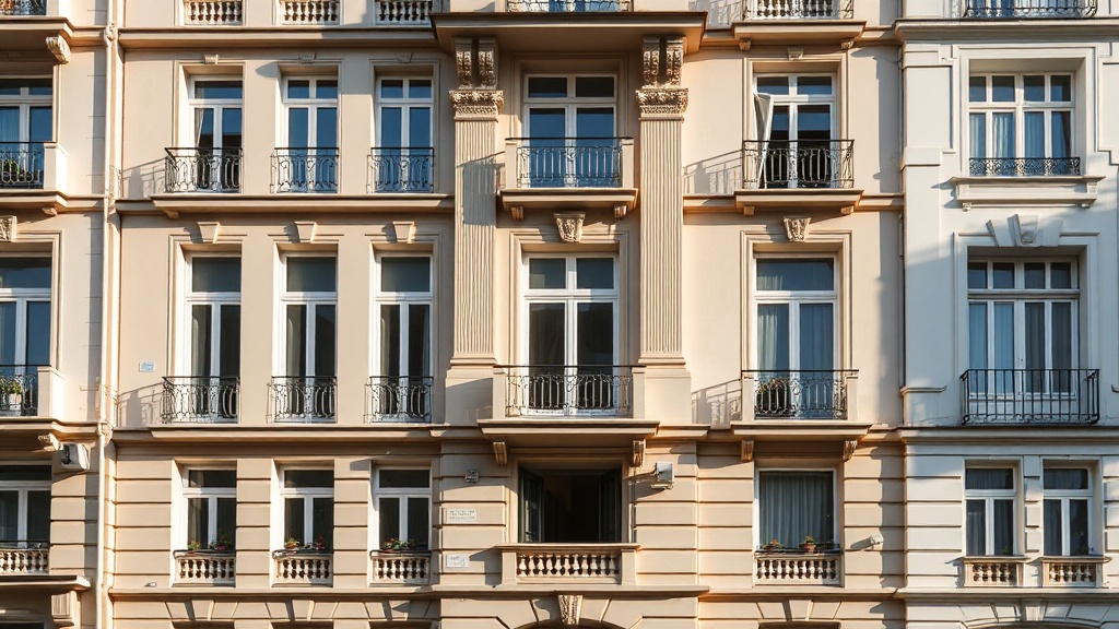Façade d'immeuble résidentiel élégant à Nantes